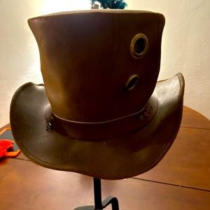 Leather steam punk hat